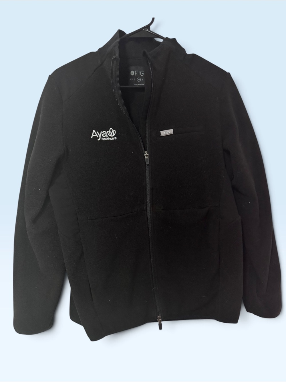 🖤 FIGS Full Zip Fleece Jacket – Black – Size Medium